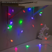 Гирлянда &laquo;Нить&raquo; 3 м с насадками &laquo;Ёлки&raquo;, IP20, прозрачная нить, 20 LED, свечение мульти (RG/RB), мигание, USB