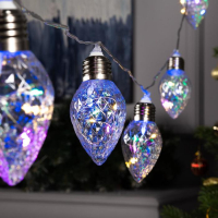 Гирлянда «Нить» 3 м с насадками «Лампочки шишки», IP20, прозрачная нить, 80 LED, свечение мульти, 8 режимов, 220 В Гирлянда «Нить» 3 м с насадками «Лампочки шишки», IP20, прозрачная нить, 80 LED, свечение мульти, 8 режимов, 220 В