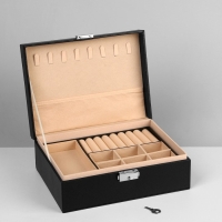 Подставка для украшений «Шкатулка» съёмная подставка,17×23×8,5 см, цвет чёрный Подставка для украшений «Шкатулка» съёмная подставка,17×23×8,5 см, цвет чёрный