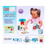 Конструктор магнитный &laquo;Цветные магниты&raquo;, 40 деталей