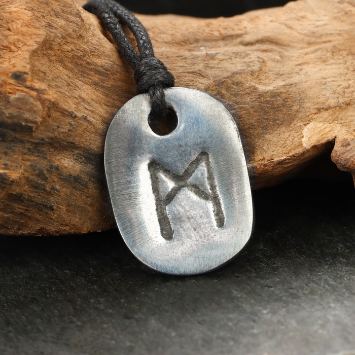 Амулет Амулет "Скандинавские Руны", руна МАННАЗ, 21х29мм, металлический