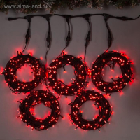 Гирлянда &laquo;Клип-лайт&raquo; 5 нитей по 20 м, IP44, УМС, тёмная нить, 665 LED, свечение красное, 24 В