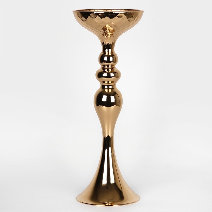 Подсвечник металл на 1 свечу &laquo;Ричард&raquo; цвет золото 12.5 х 12.5 х 37.5 см