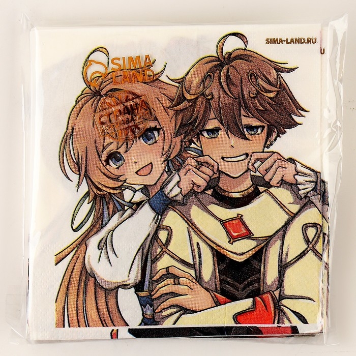 Салфетки бумажные 25*25см &laquo;Геншин&raquo; (набор 20 шт)