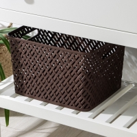 Корзина для хранения &laquo;Плетёнка&raquo;, 34,5&times;30&times;22,5 см, цвет коричневый
