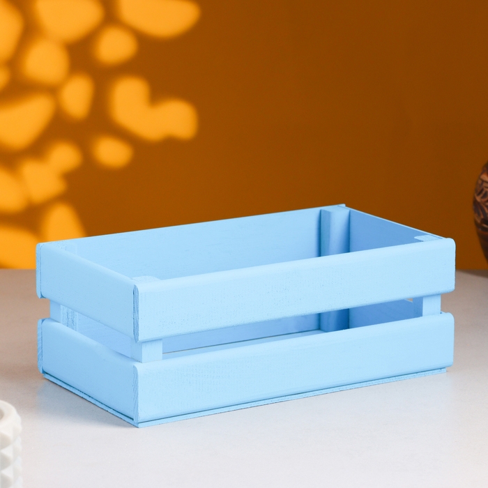 Кашпо деревянное 24.5&times;13.5&times;9 см "Двушка Лайт", двухреечное, голубой Дарим Красиво