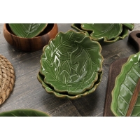 Салатник Доляна &laquo;Лист&raquo;, 270 мл, 13,8&times;12,4 см, цвет зелёный