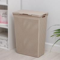 Корзина бельевая с крышкой &laquo;Лофт&raquo;, 50 л, цвет латте