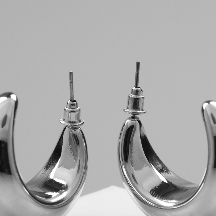 Серьги пластик &laquo;Круг&raquo; гало, цвет серебро