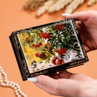 Шкатулка &laquo;Рябина на окне&raquo;, 10&times;14 см, лаковая миниатюра