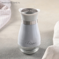 Солонка стеклянная &laquo;Сияние&raquo;, 5,5&times;5&times;11 см, цвет белый, надписи МИКС