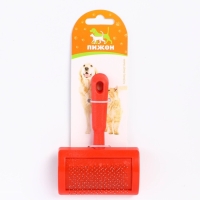 Пуходерка полукруглая малая с каплями, 8,5 х 13 см, красная Пуходерка полукруглая малая с каплями, 8,5 х 13 см, красная