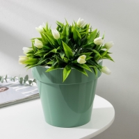 Кашпо для цветов со вставкой &laquo;Порто&raquo;, 2,4 л, цвет нефритовый