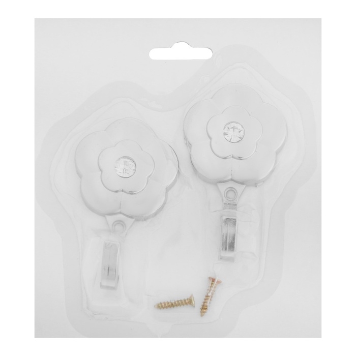 Крючок однорожковый для штор CAPPIO KC117, цвет хром, 2 шт