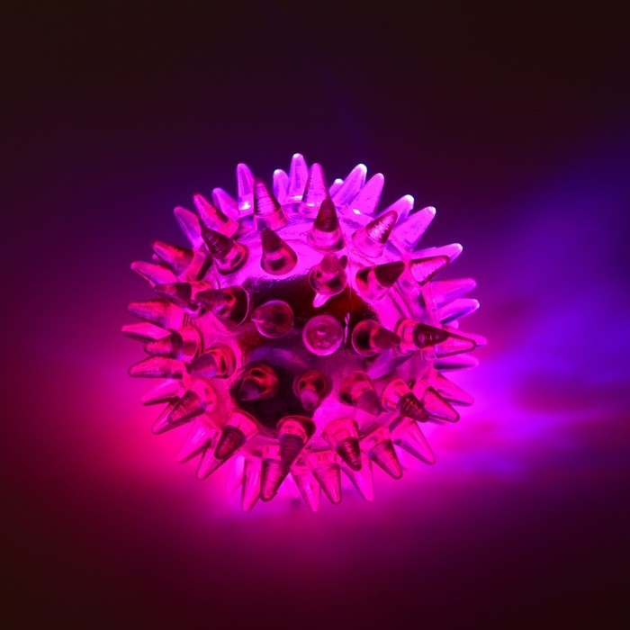 Мяч светящийся мини для кошек,TPR, 3,5 см, фуксия