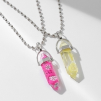 Кулоны &laquo;Неразлучники&raquo; маятники, фрукты, цветные в серебре, 40 см