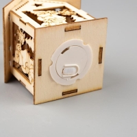 Ёлочная игрушка «Домик с Дедом Морозом и ёлкой», от батареек, свечение тёплое белое Ёлочная игрушка «Домик с Дедом Морозом и ёлкой», от батареек, свечение тёплое белое