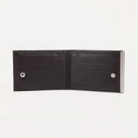 Зажим для купюр с металлическим держателем, отдел для карт, наружный карман, цвет коричневый Зажим для купюр с металлическим держателем, отдел для карт, наружный карман, цвет коричневый