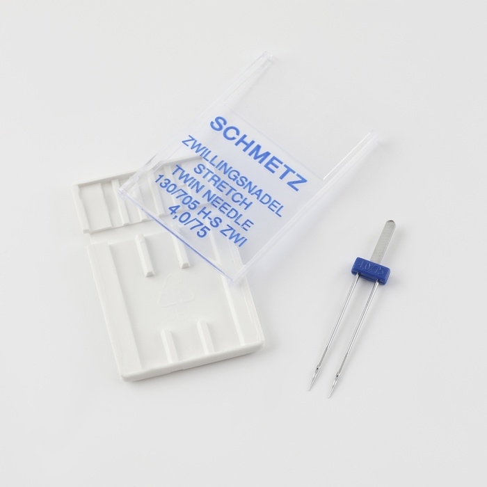 Игла для бытовых швейных машин, двойная, для стрейч-ткани, №75/4