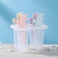 Форма для мороженого &laquo;Единороги&raquo;, 12,5&times;7,5&times;14 см, 4 ячейки, цвет прозрачный