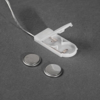 Гирлянда &laquo;Нить&raquo; 5 м роса, IP20, серебристая нить, 50 LED, батарейки CR2032х2 (в комплекте), свечение белое