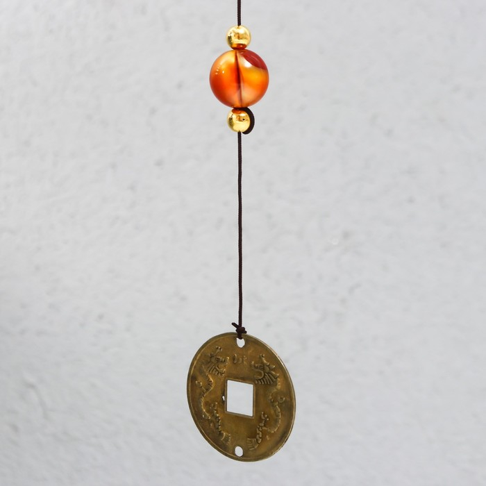 Музыка ветра металл "Слон на монетках" 5 колокольчиков 41х6 см