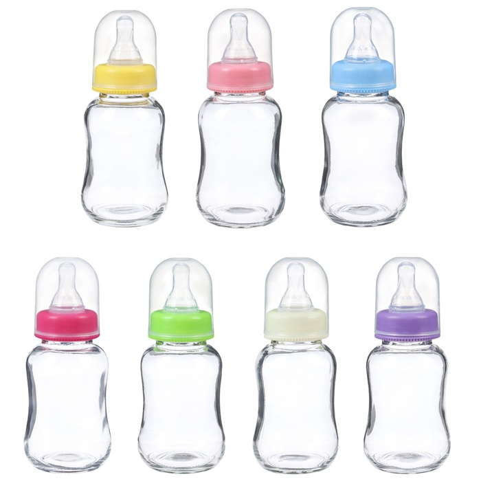 Бутылочка для кормления, классическое горло, стекло, быстрый поток, от 6 мес., 150 мл., цвет МИКС