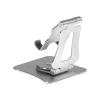 Подставка для телефона, регулируемая, складная, поворот на 360&deg;, металл, серебристая