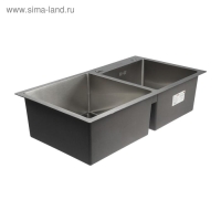 Мойка кухонная GERHANS K37843-S, врезная, двойная, 780х430х220 мм, с сифоном, S = 3.0 и 0.8 мм, глянцевая Мойка кухонная GERHANS K37843-S, врезная, двойная, 780х430х220 мм, с сифоном, S = 3.0 и 0.8 мм, глянцевая