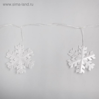 Гирлянда &laquo;Нить&raquo; 2 м с насадками &laquo;Снежинка матовая&raquo;, IP20, прозрачная нить, 36 LED, свечение синее, 220 В