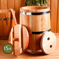 Кадка-бочка для засолки дубовая, 15 л, металлический обруч, с крышкой, с гнетом Кадка-бочка для засолки дубовая, 15 л, металлический обруч, с крышкой, с гнетом