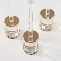 Подсвечник металл, акрил "Квадрия" d=2,2 см, набор 3 шт h=24,5 см, 22 см, 20,5 см Подсвечник металл, акрил "Квадрия" d=2,2 см, набор 3 шт h=24,5 см, 22 см, 20,5 см