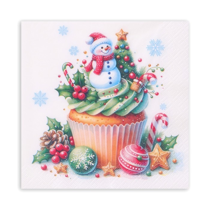 Новогодние салфетки бумажные Pero Prestige «Кексик», 3 слоя, 33х33 см, 20 шт Новогодние салфетки бумажные Pero Prestige «Кексик», 3 слоя, 33х33 см, 20 шт