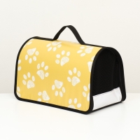 Сумка - переноска для животных "Лапки", каркасная, 45 х 25 х 30 см