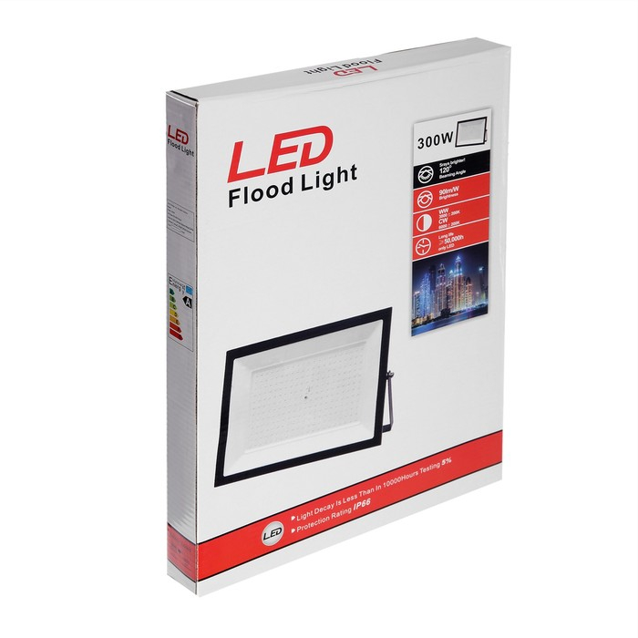 Прожектор светодиодный, 300 Вт, 23100 Лм, 6500К, IP66, 220V Прожектор светодиодный, 300 Вт, 23100 Лм, 6500К, IP66, 220V