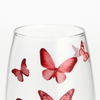 Ваза для цветов &laquo;Бабочки&raquo; стеклянная, прозрачная, 26 см. 1,7 л.