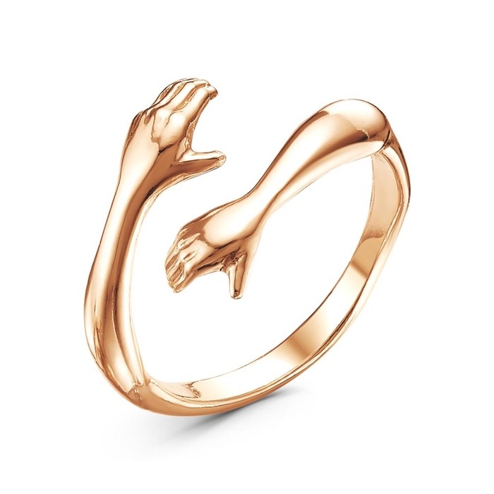 Кольцо «Объятия», позолота, безразмерное Кольцо «Объятия», позолота, безразмерное