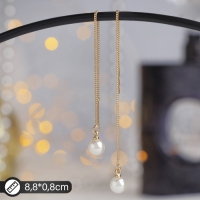 Серьги с жемчугом &laquo;Цепочки&raquo; горошина, цвет МИКС