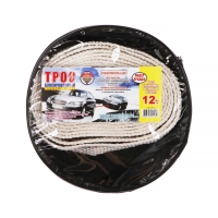 Трос-лента буксировочный, 12 т, 4,5 м, 2 крюка, чехол Трос-лента буксировочный, 12 т, 4,5 м, 2 крюка, чехол