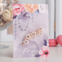 Брошь &laquo;Веточка с цветами&raquo;, цвет белый в золоте