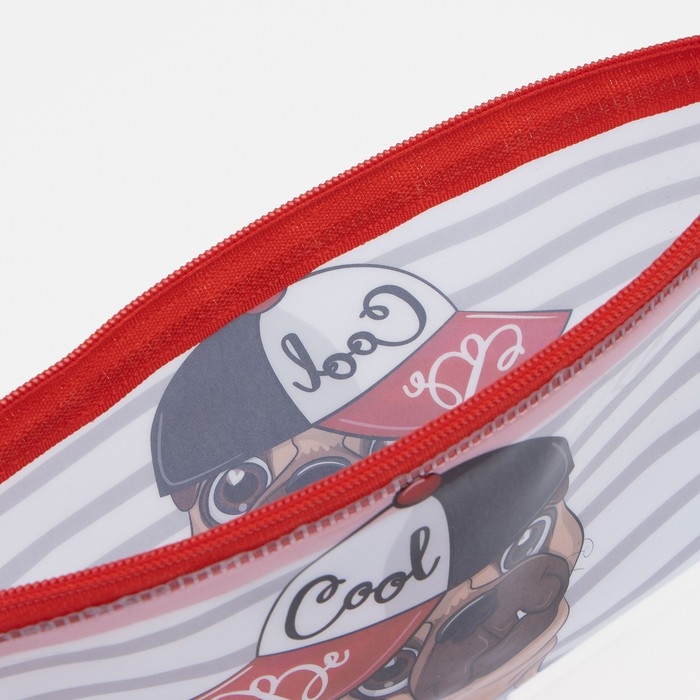 Косметичка на молнии, цвет белый/красный Косметичка на молнии, цвет белый/красный