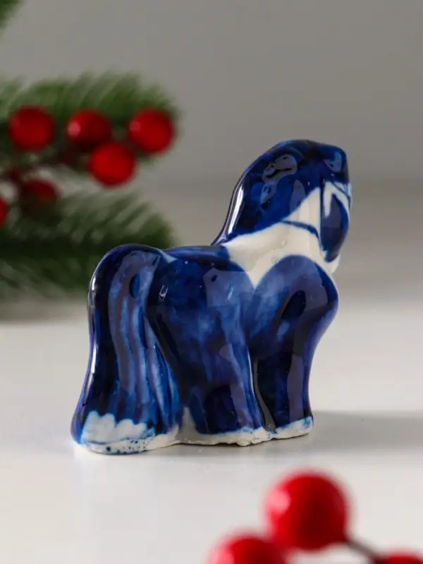 Сувенир "Лошадь Красотка", 9х5см, гжель