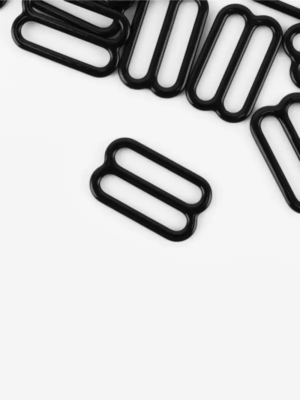 Регулятор для бретелей, металлический, 15 мм, 20 шт., чёрный