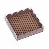 Коробка для печенья, &laquo;Полосы крафт&raquo; 12&times;12&times;3 см