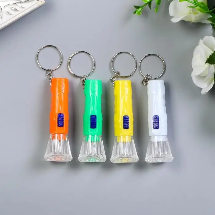 Фонарик брелок для ключей на кольце &laquo;Сияние&raquo;, 6.8&times;2.4&times;2.4 см, МИКС