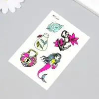 Переводные тату цветные &laquo;Любовь русалки&raquo;, временные татуировки светящиеся, 14.3&times;7.5 см