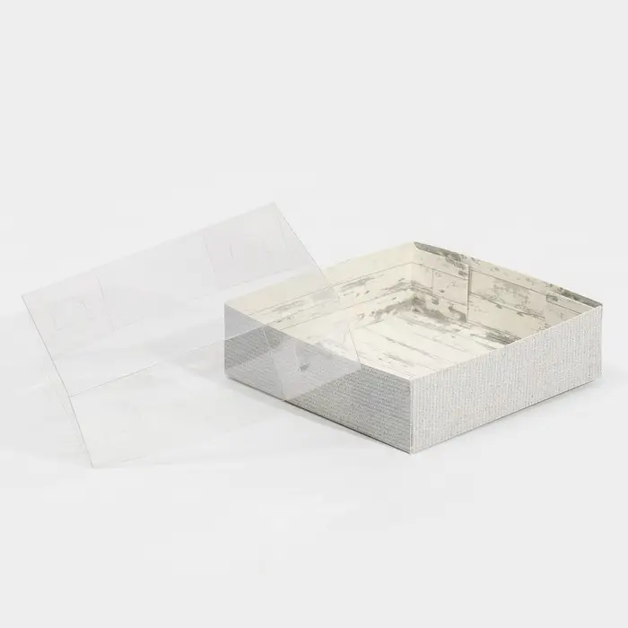 Кондитерская упаковка, коробка для макарун с пластиковой крышкой, Just for you, 12 х 12 х 3.5 см