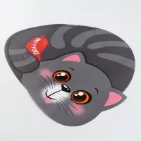 Набор коврик под миску "Вку-у-усно!" + 2 миски пластиковые серые