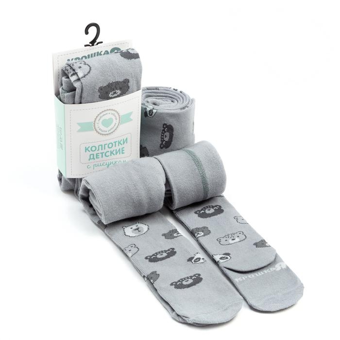 Колготки Крошка Я Колготки Крошка Я "Мишка", серый, рост 68-74 см