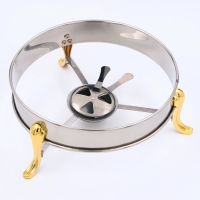 Мармит из нержавеющей стали круглый на подставке для подогрева, 26×22 см, стеклянная крышка Мармит из нержавеющей стали круглый на подставке для подогрева, 26×22 см, стеклянная крышка